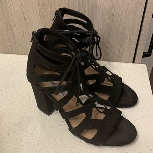 Black lace up sandals